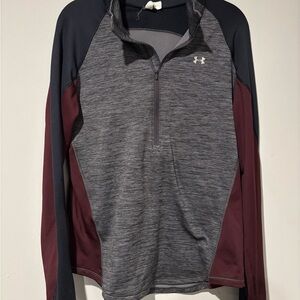 Under Armour Gray and Maroon Pullover